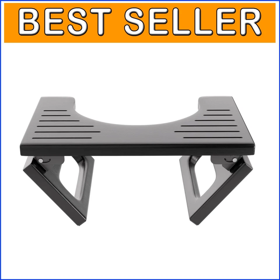 Foldable 7-Inch Bamboo Toilet Stool with Non-Slip Design, Space-Saving Comfort - Image 1 of 4