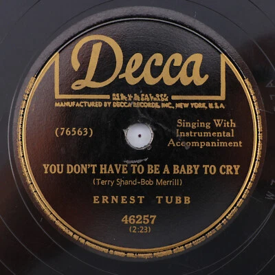 Ernest Tubb -You Don't Have To Be A Baby To Cry/G-I-R-L 1950 78rpm Record 46257 Foto 1 de 4