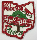1967 Punderson 1st Ohio State Park OSA Spring Campout Embroiderd Patch 3" x 3.5"
