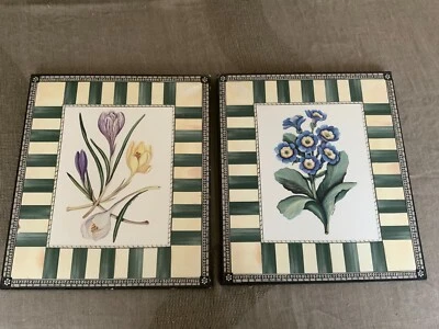 2 Susan Welsh 1997 botanical prints on board flowers wall décor - Image 1 of 4