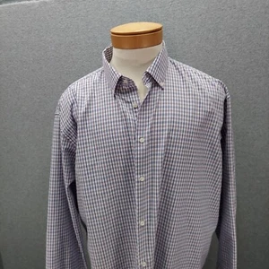 Jones New York Mens SZ 2XL Shirt Blue Purple Plaid Button Down Front - Picture 1 of 6