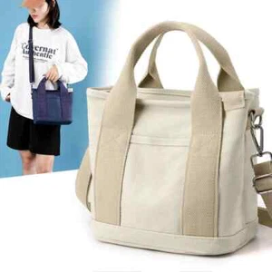 Damen-Handtaschen & Schultertaschen mit großer Kapazität Canvas Beuteltasche Reißverschluss Umhängetasche - Bild 1 von 30