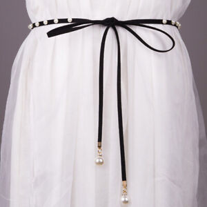 Ladies Dress Knotted Waistband Belt Decoration Women Stylish Pearl Waist Rope