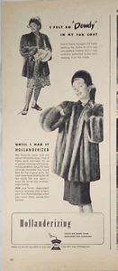 1946 Hollanderizing Clean Fur Coat Vintage Ad I felt so dowdy - Picture 1 of 2