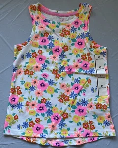 NWT Cat & Jack Pink Floral Tank Top Sz 3T Toddler Girls Sleeveless - Picture 1 of 4