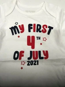 Boys Newborn My First 4th of July 2021 Snap Shirt NEW Bodysuit 0-3 Mos. - Picture 1 of 8