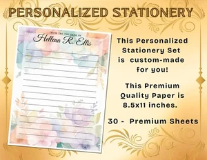 PERSONALISIERT - 30 Stück Briefpapier Schreibpapier, Aquarell Schreibwaren #L2C56 - Bild 1 von 5