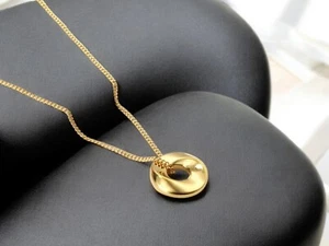 Collar Mujer Círculo Collar Oro, Colgante Chapado en Oro 14K Collar Minimalista - Imagen 1 de 11