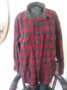 PENDLETON Outdoorsman 100% Virgin Wool Red Flannel Button Down Shirt Men XL - Picture 1 of 6