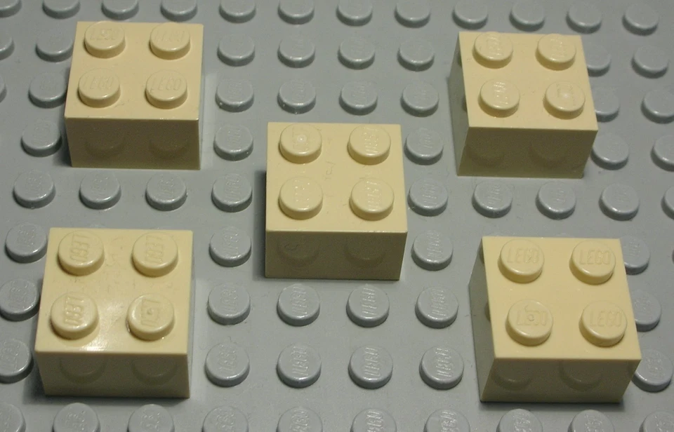 Lego Stein 2x2 Beige 5 Stück - Bild 1 von 1