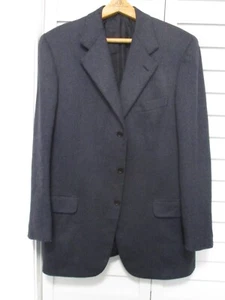 Brioni Nomentano blue black pure cashmere knit blazer coat jacket 52R 42R - Picture 1 of 9