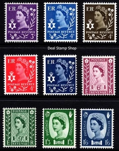 GB 1958-70 Northern Ireland Pre-Decimal Definitive Basic Set of 9 Unmounted Mint - Picture 1 of 1