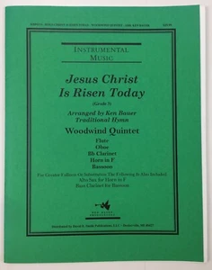 Jesus Christ Is Risen Today Sheet Music Woodwind Quintet Grade 3 Ken Bauer Hymn - Picture 1 of 5