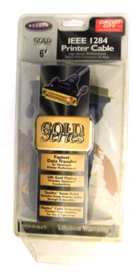 NOS Sealed Belkin IEEE 1284 Printer Cable 6’ Foot Gold-Series F2A046-06-GLD - Image 1 of 4