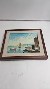 DAVID CRESPI ORIGINAL OIL PAINTING" in Original Golden Wood Frame-Artist Signed - Picture 1 of 4