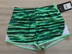 Nike Dry Dri Fit Shorts Girls Size 6X New NWT Green Stripe - Picture 1 of 3