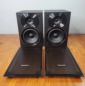 Sharp CP-DH259P Bookshelf Speakers 80W 4 Ohms 4 3/4" Woofer 2" Tweeter Tested - Picture 1 of 24