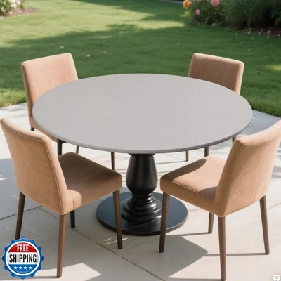 Round Fitted Tablecloth with Elastic Edge,Flannel Backed Vinyl Tablecloths, W - Image 1 of 4