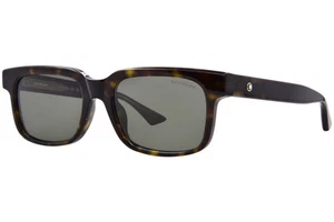 Mont Blanc MB0383S 002 Sunglasses Men's Havana/Grey Lenses Rectangle Shape 54mm - Picture 1 of 5