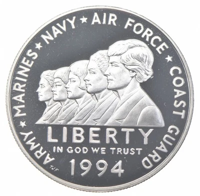 1994-P Proof Military Women Commemorative Silver Dollar $1 *9043 - Image 1 of 3