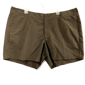 Eddie Bauer Shorts Womens Plus Size 24W Brown Nylon Outdoors Gorpcore Pockets - Picture 1 of 7