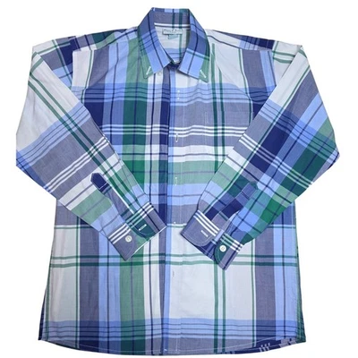 Papo d'Anjo Boys Plaid Long Sleeve Button Up Shirt Sz 8 Years Preppy Cowboy - Image 1 of 4