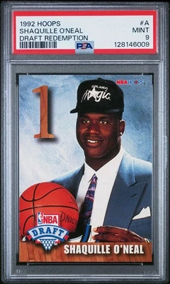 1992-93 NBA HOOPS Shaquille O'Neal Draft Redemption #A PSA 9 Foto 1 de 4