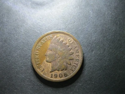 1906 INDIAN HEAD 1 c  POSSIBLE DD/RPD VARIETY  COPPER - Image 1 of 4