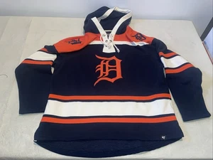 Sudadera con capucha 47 Detroit Tigers para hombre XL cosida azul limpio naranja vintage MLB béisbol - Imagen 1 de 6