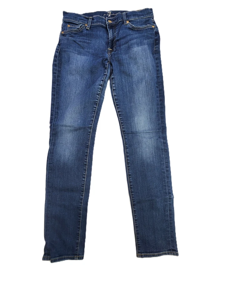 7 For All Mankind Roxanne Skinny Stretch Jeans Blue Womens Size 27 - Image 1 of 4