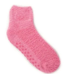 Fuzzy Feet Gripper Slipper Pink Socks Non Slip Cozy Soft 2 Pair OSFM - Picture 1 of 1