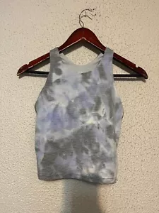 Athleta Girl S High Neck Racerback Athletic Bra Tank Blue / Grey - Picture 1 of 3