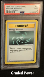Pokemon Base Set Unlimited Shadowless Energy Removal SHADOWLESS PSA 9 (9075) #92 - Picture 1 of 2