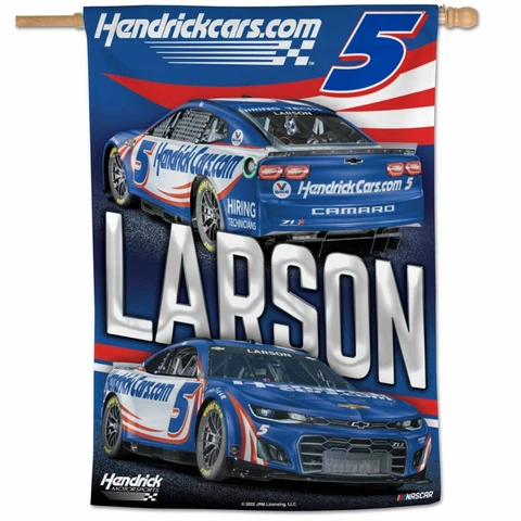 Kyle Larson 2022 Wincraft #5 Hendrickcars.com 28x40 Vertical Flag FREE SHIP! Cover