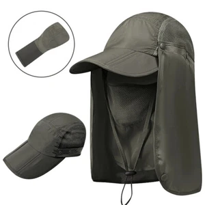Foldable Fishing Sun Hat with Neck Flap Face Cover for Men Women UV Protection - Picture 1 of 11