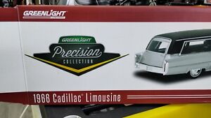 Greenligh Precision collection 1966 Cadillac Limousine 1:18 scale diecast silver