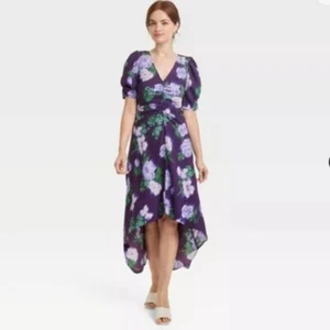 Damen Midikleid Krepp Kurzarm A New Day Navy Floral - Bild 1 von 9