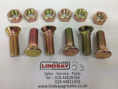 Pack Of 6 Plough Grubber Cultivator Counter Sunk Square Head Bolt M12 x 50