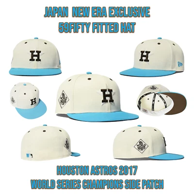 New Era Japan Exclusive Houston Astros 59FIFTY Fitted Hat 2017 WS Champs 7 1/2 - Image 1 of 4