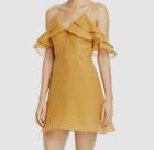 $165 Keepsake The Label Women's Yellow Lost Lover Mini Ruffle Dress Size S