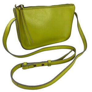 Madewell Simple Pouch Crossbody Bag Womens Purse Leather Neon Green Small