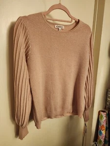 Nanette Lepore rosa Pullover, lange gerippte Ärmel, neu mit Etikett, Lg. Wunderschön! - Bild 1 von 2