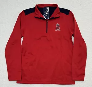 NEW MLB Merchandise Anaheim Los Angeles Angels 1/4 Zip Fleece Pullover Mens M - Picture 1 of 7