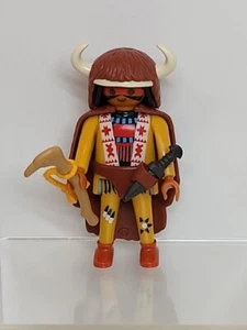 Vintage 1993 Playmobil Figures Male 9146 Buffalo Warrior Figure Collectible Toys - Picture 1 of 8