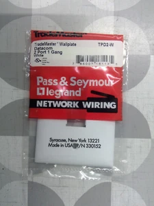 Pass & Seymour TPD2-W 1 Gang 2 Port Trademaster Wallplate **Free Shipping** - Picture 1 of 2
