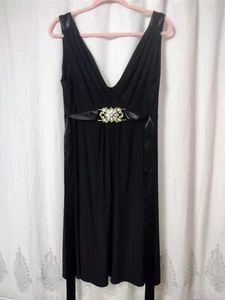 Scarlett Nite Size 16 Black Embellished Party Dress Women's Holiday Sleeveless - Picture 1 of 11