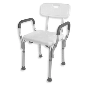 Vaunn Medical Shower Bath Chair Removable Back Arms Adjustable Legs 350 lbs - Picture 1 of 8