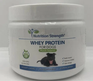 Nutrition Strength Whey Protein for Dogs Diet Support - 120 Soft Chews - Picture 1 of 3
