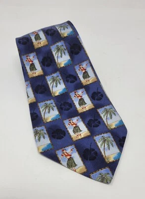 Corbata vintage Tommy Bahama para hombre Hula niña hawaiana vacaciones isla baile Foto 1 de 4