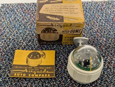 USED 50s 60s AIRGUIDE VISI DOME AUTOMOBILE ACCESSORY COMPASS DASH CHEVROLET - Image 1 of 4